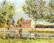 Hauser am Ufer der Loing Alfred Sisley